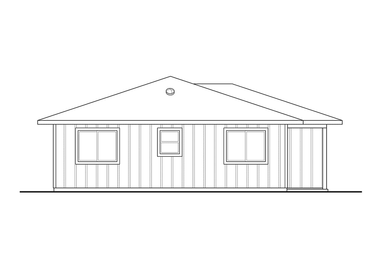 Home Plan Left Elevation of this 2-Bedroom,800 Sq Ft Plan -108-2088