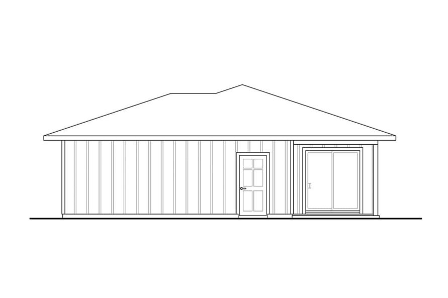 Home Plan Right Elevation of this 2-Bedroom,800 Sq Ft Plan -108-2088