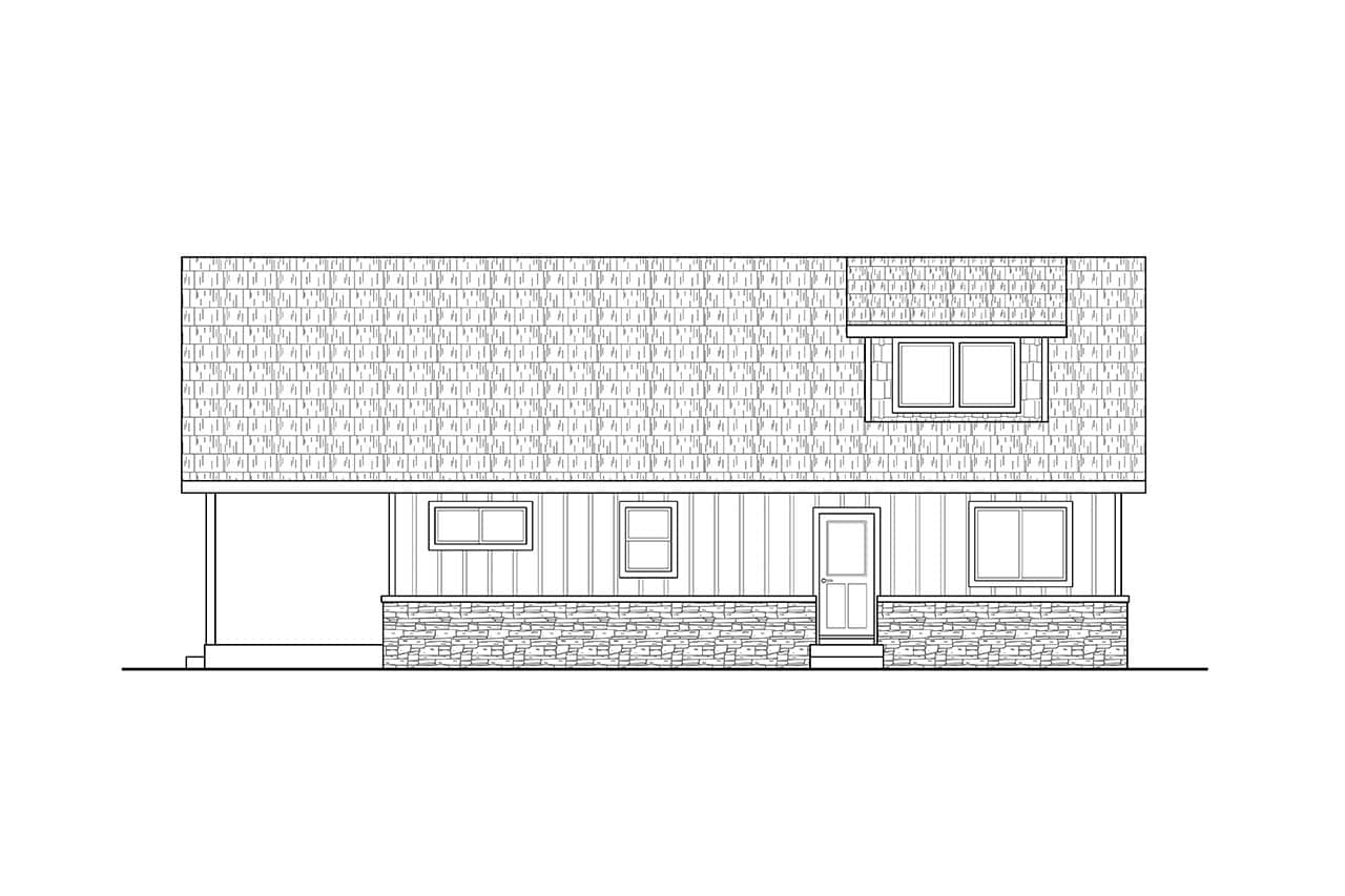 Home Plan Right Elevation of this 2-Bedroom,1360 Sq Ft Plan -108-2089