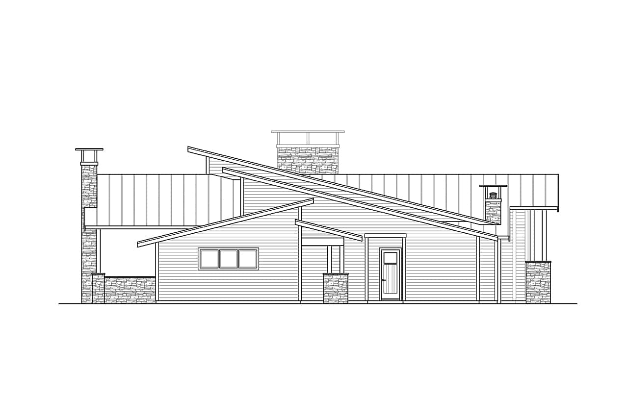 Home Plan Left Elevation of this 3-Bedroom,4606 Sq Ft Plan -108-2090