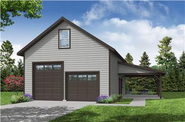 937 Sq Ft Garage House Plan - 108-2092 - Front Exterior