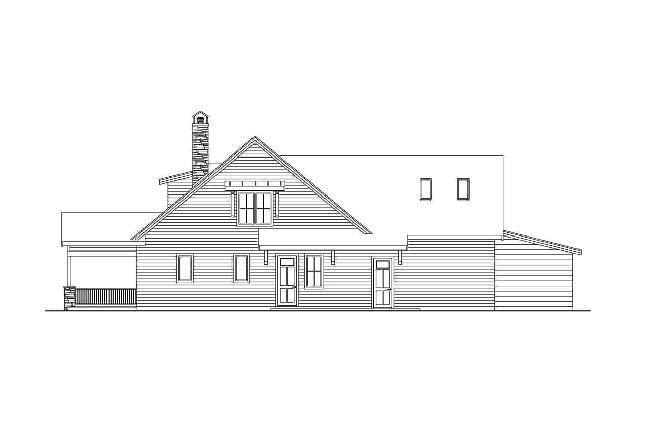 Home Plan Left Elevation of this 3-Bedroom,3004 Sq Ft Plan -108-2098