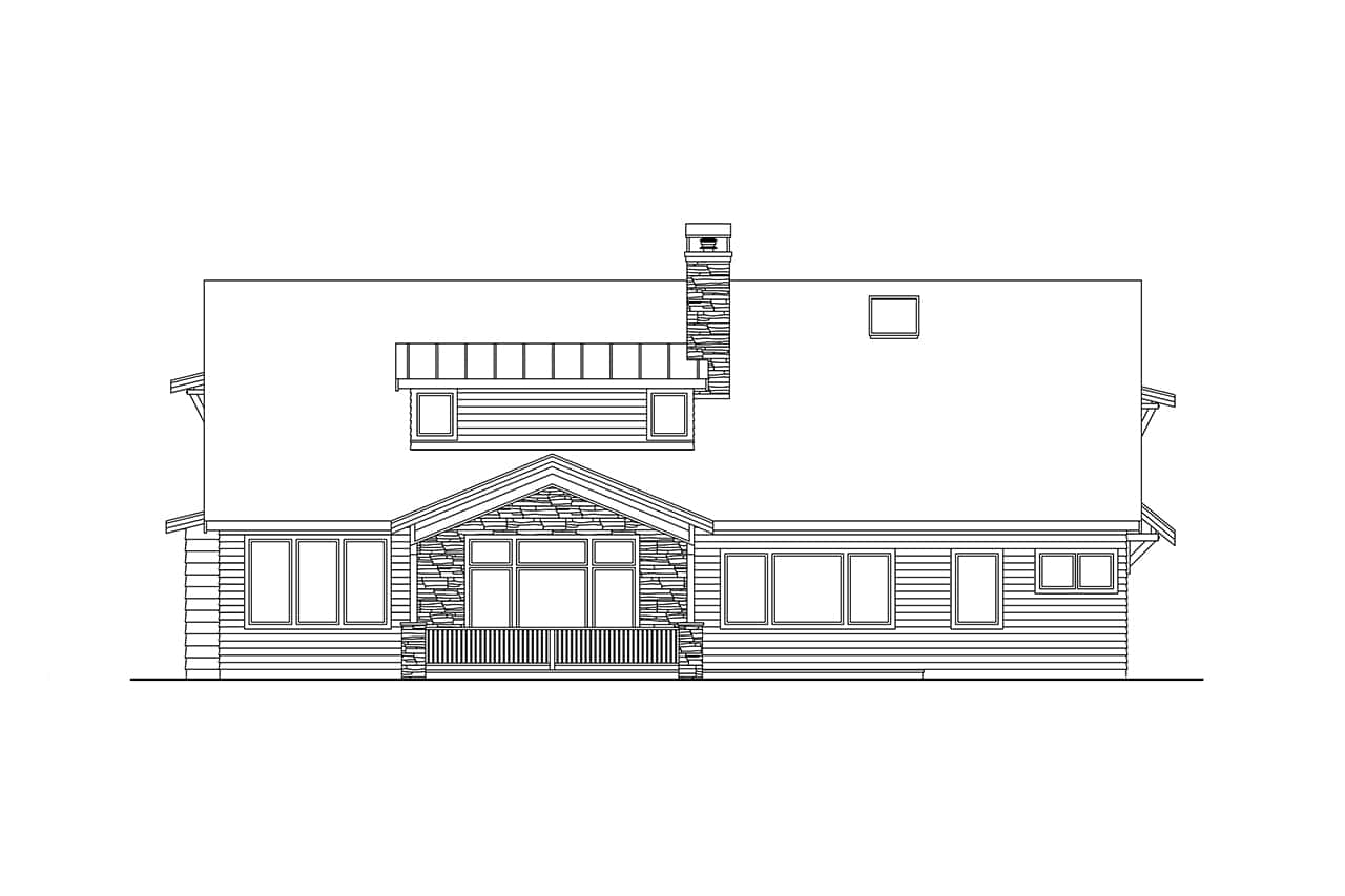 Home Plan Rear Elevation of this 3-Bedroom,3004 Sq Ft Plan -108-2098