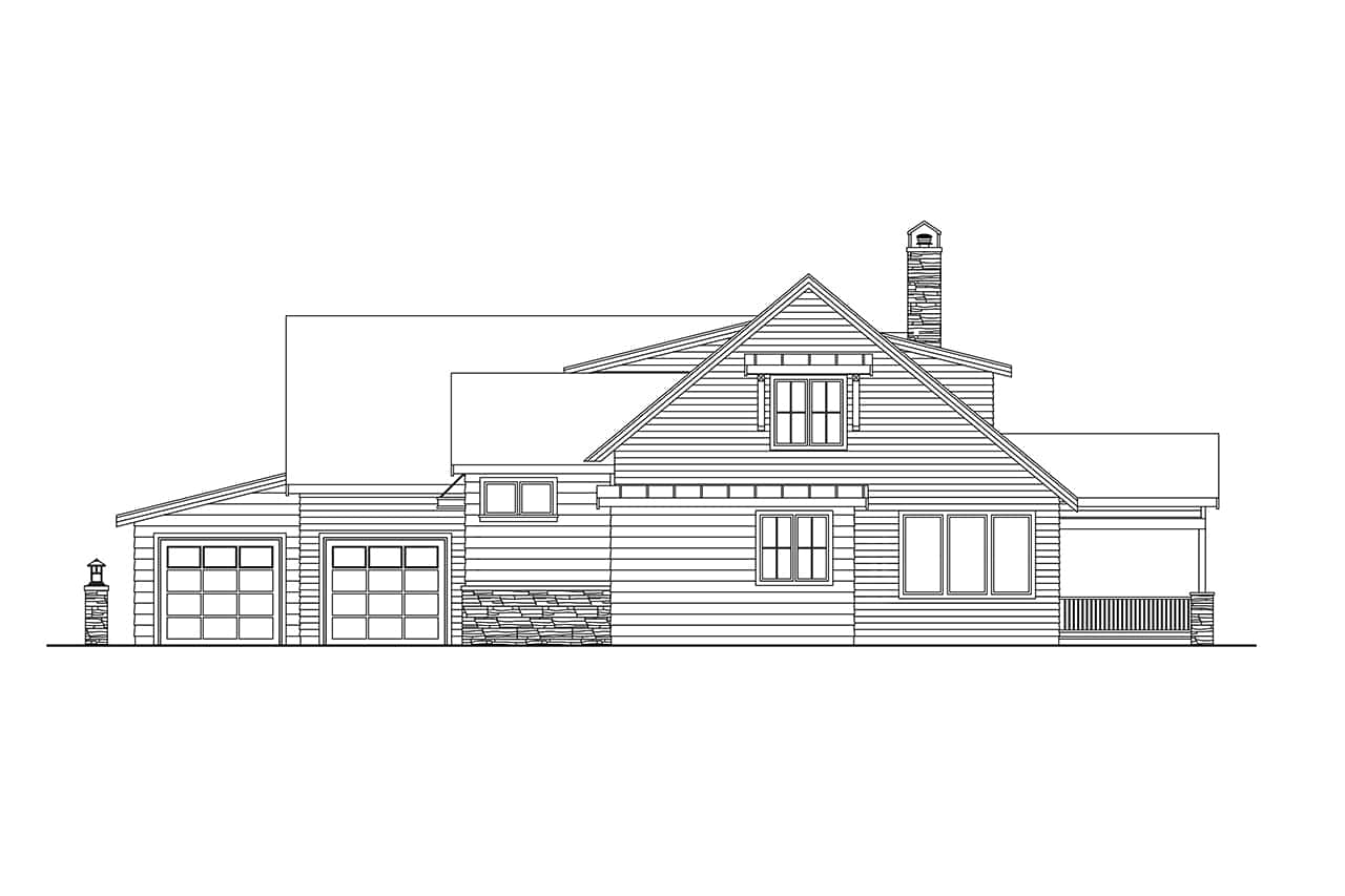 Home Plan Right Elevation of this 3-Bedroom,3004 Sq Ft Plan -108-2098