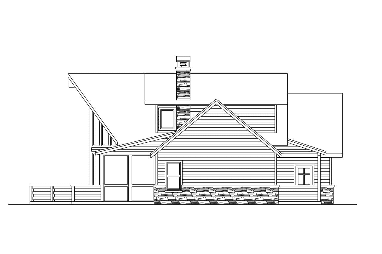 Home Plan Left Elevation of this 3-Bedroom,1992 Sq Ft Plan -108-2114