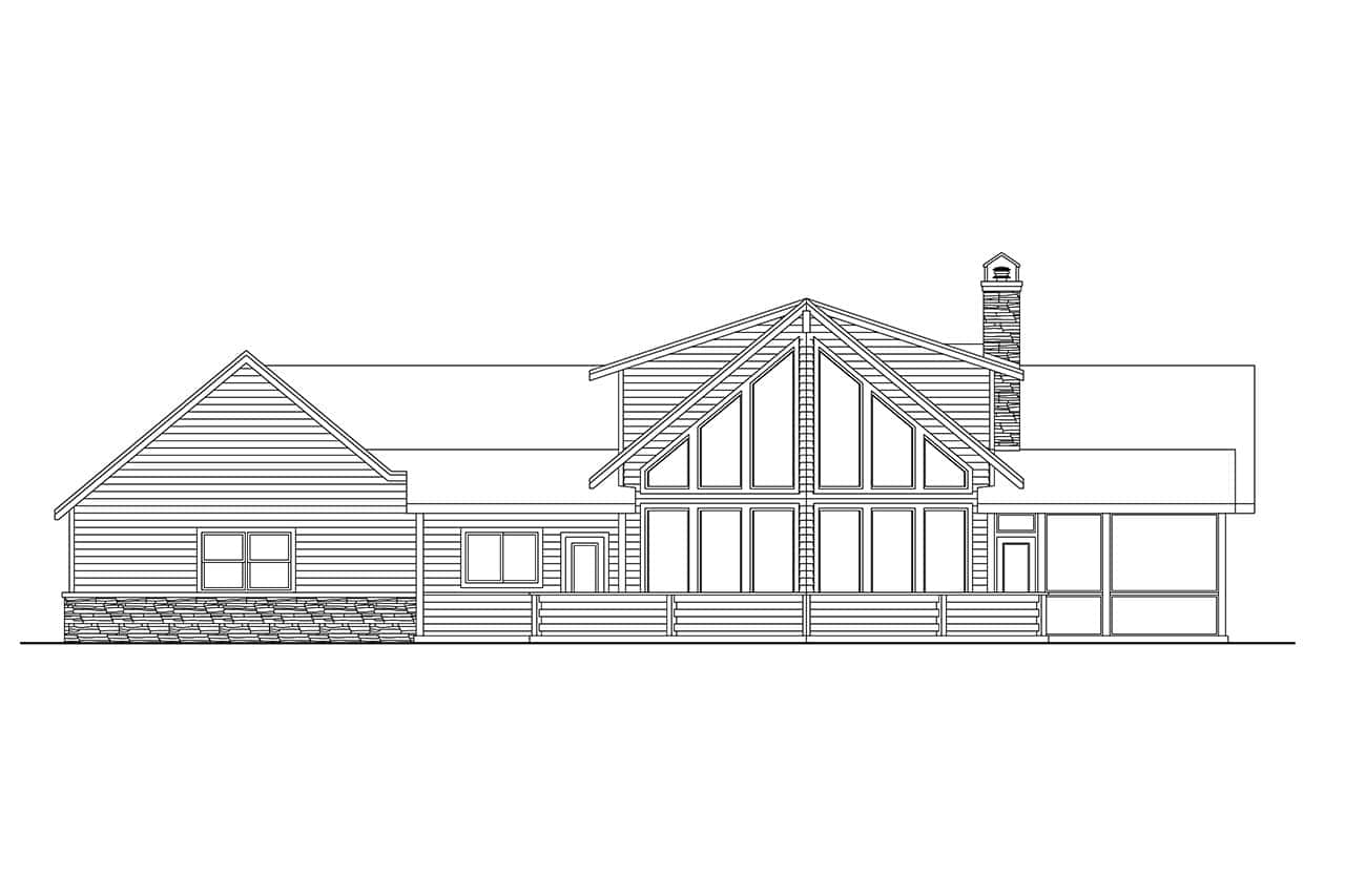 Home Plan Rear Elevation of this 3-Bedroom,1992 Sq Ft Plan -108-2114