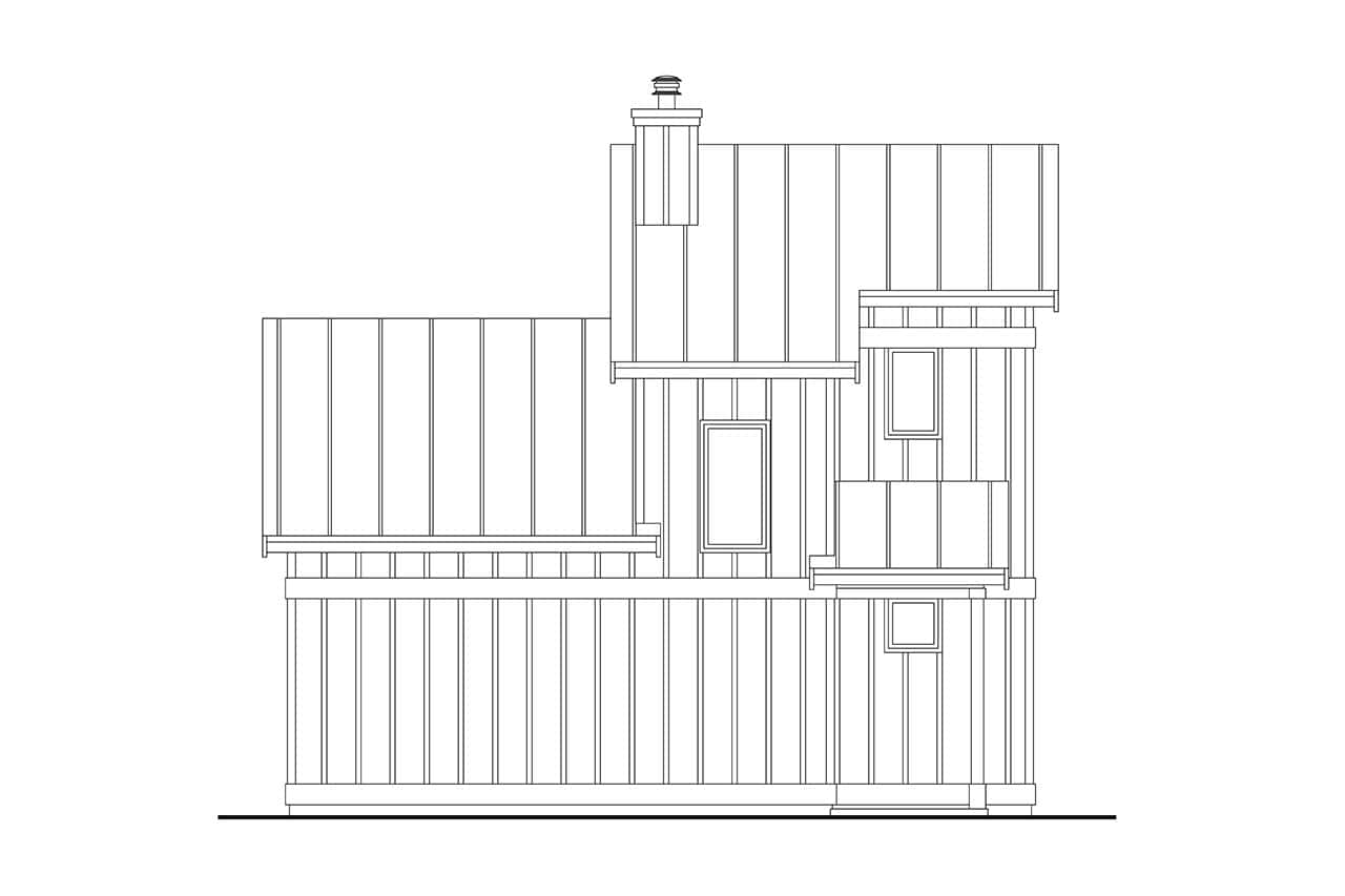 Home Plan Left Elevation of this 2-Bedroom,1199 Sq Ft Plan -108-2117