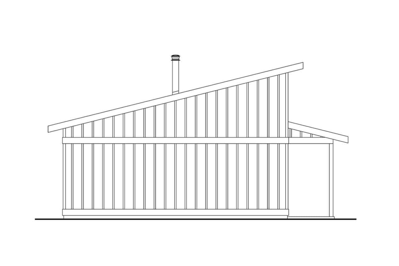 Home Plan Left Elevation of this 2-Bedroom,1199 Sq Ft Plan -108-2117