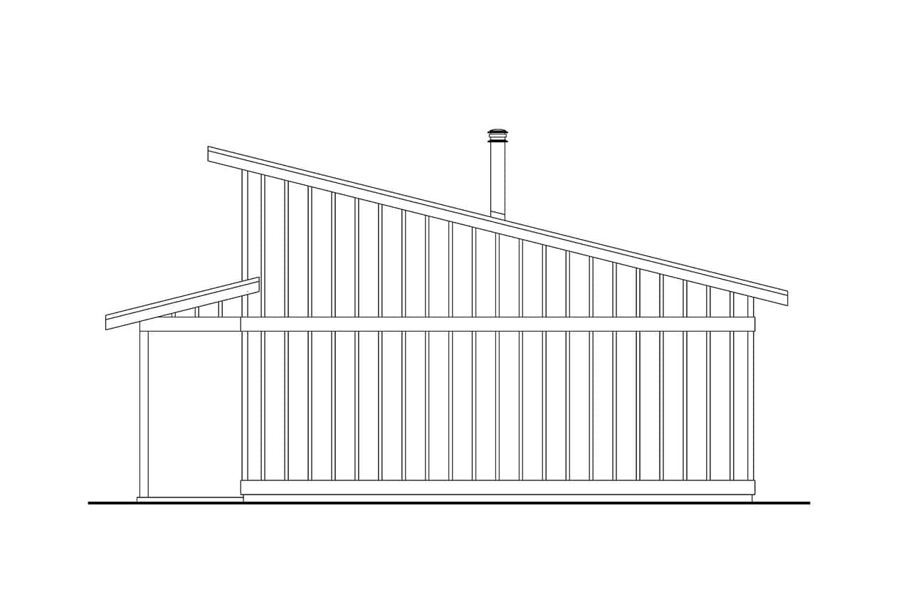 Home Plan Right Elevation of this 2-Bedroom,1199 Sq Ft Plan -108-2117