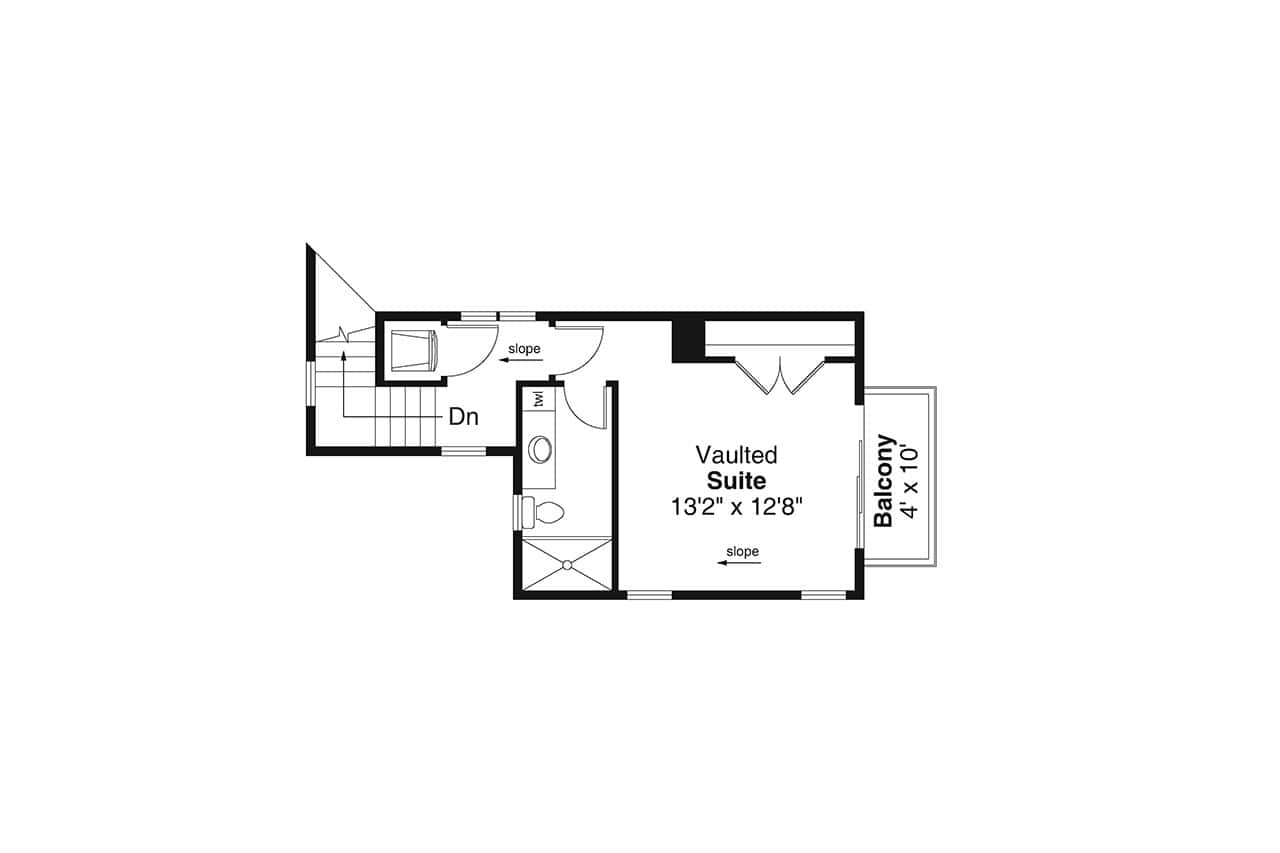 Upper Level of Contemporary Plan #108-2117