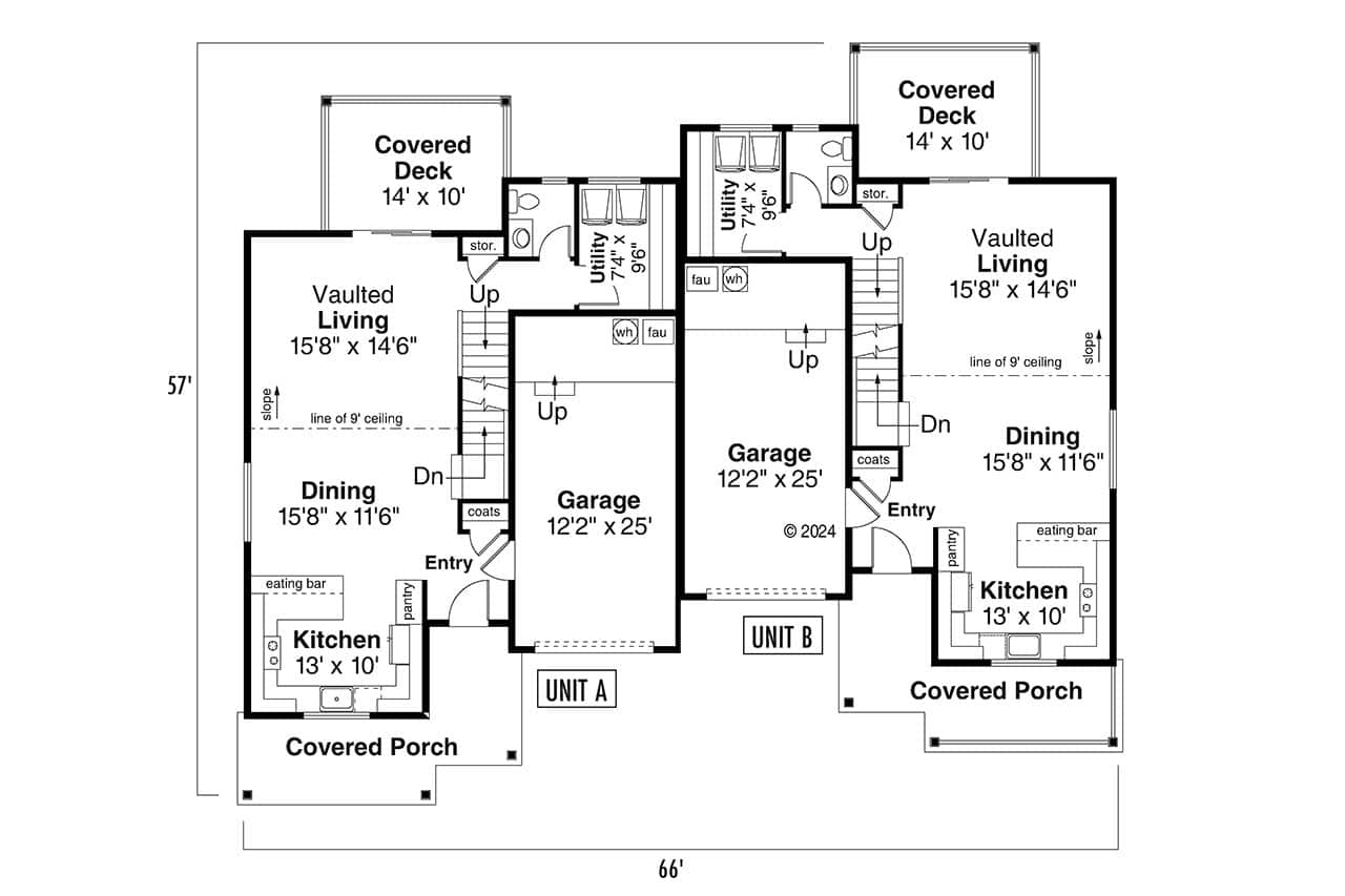 Main Level of Duplex/Multi-Unit Plan #108-2124