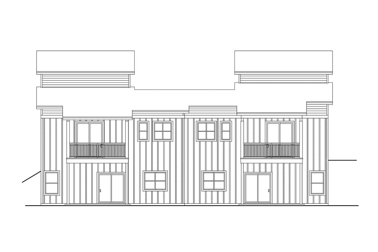 Home Plan Rear Elevation of this 6-Bedroom,3628 Sq Ft Plan -108-2124