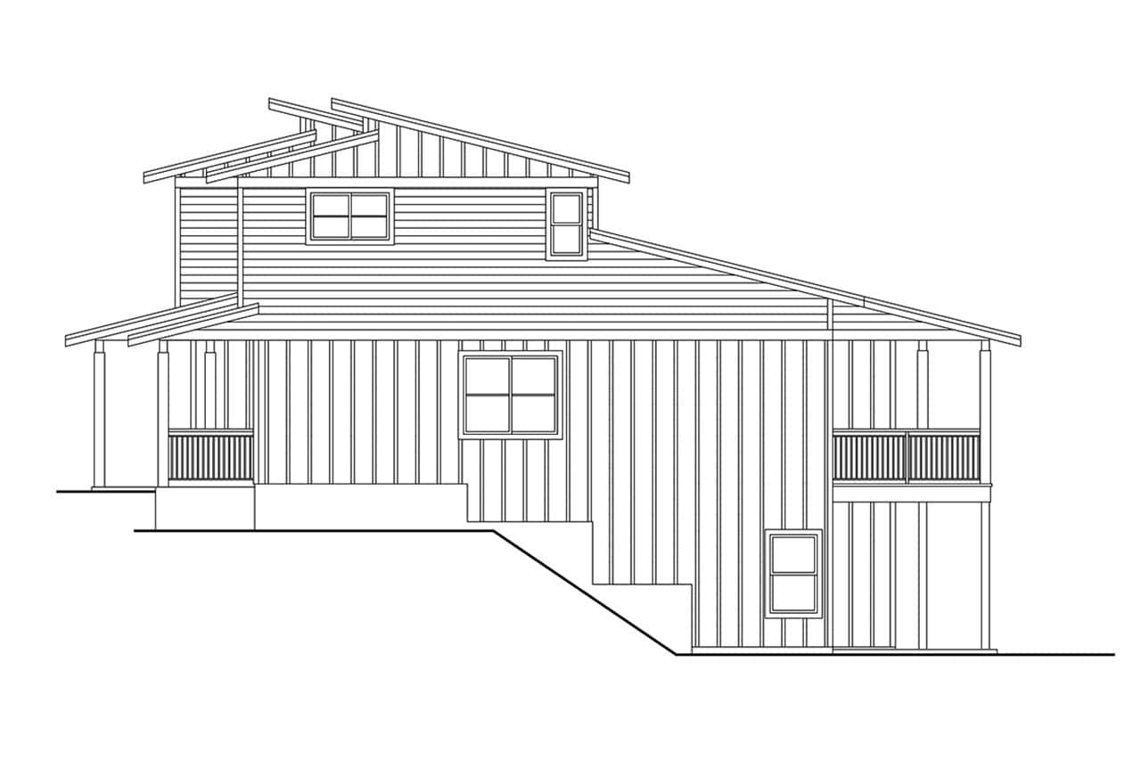 Home Plan Right Elevation of this 6-Bedroom,3628 Sq Ft Plan -108-2124