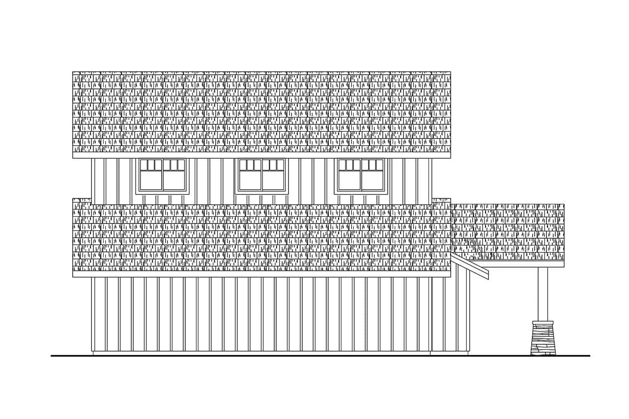 Home Plan Left Elevation of this 1-Bedroom,1785 Sq Ft Plan -108-2126