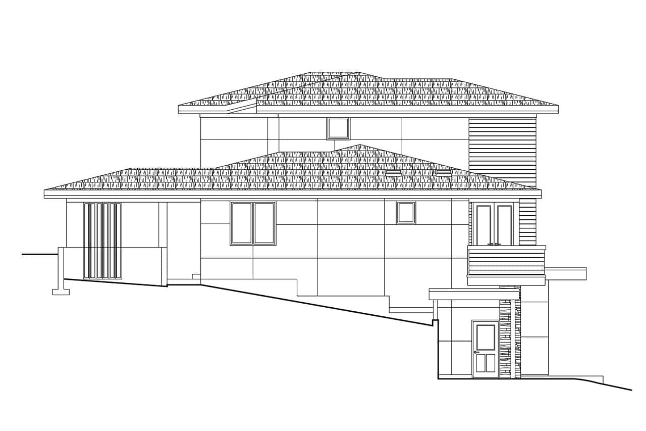 Home Plan Left Elevation of this 5-Bedroom,3839 Sq Ft Plan -108-2127