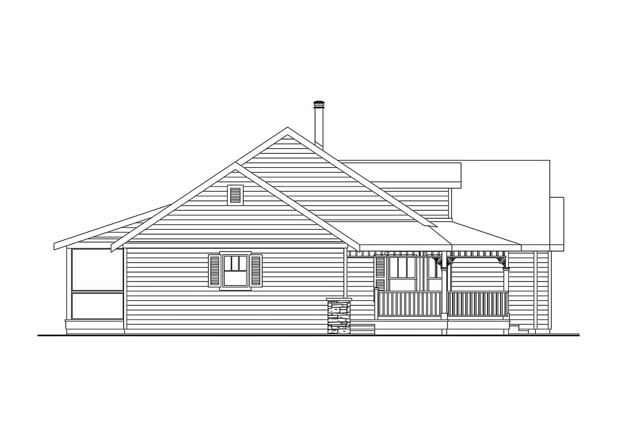 Home Plan Left Elevation of this 3-Bedroom,1786 Sq Ft Plan -108-2133