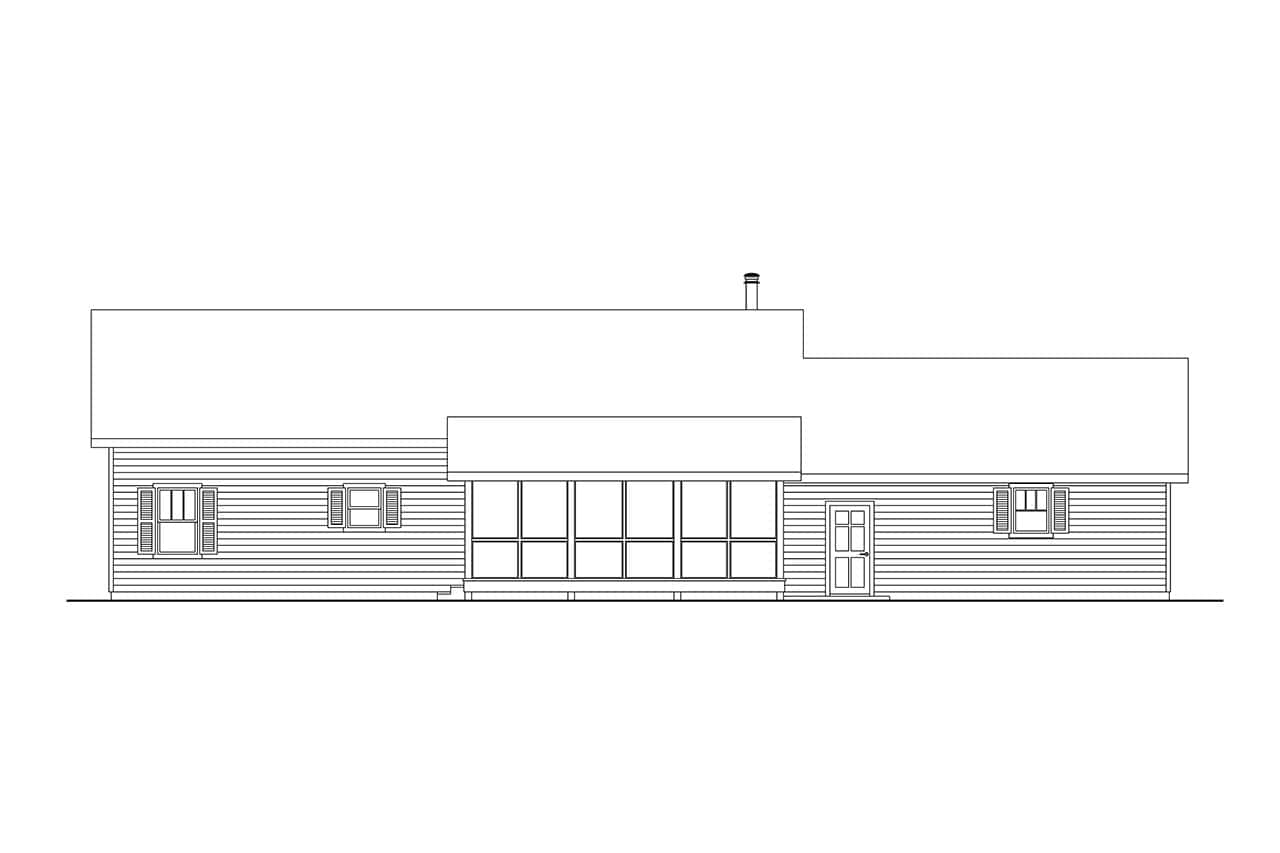 Home Plan Rear Elevation of this 3-Bedroom,1786 Sq Ft Plan -108-2133