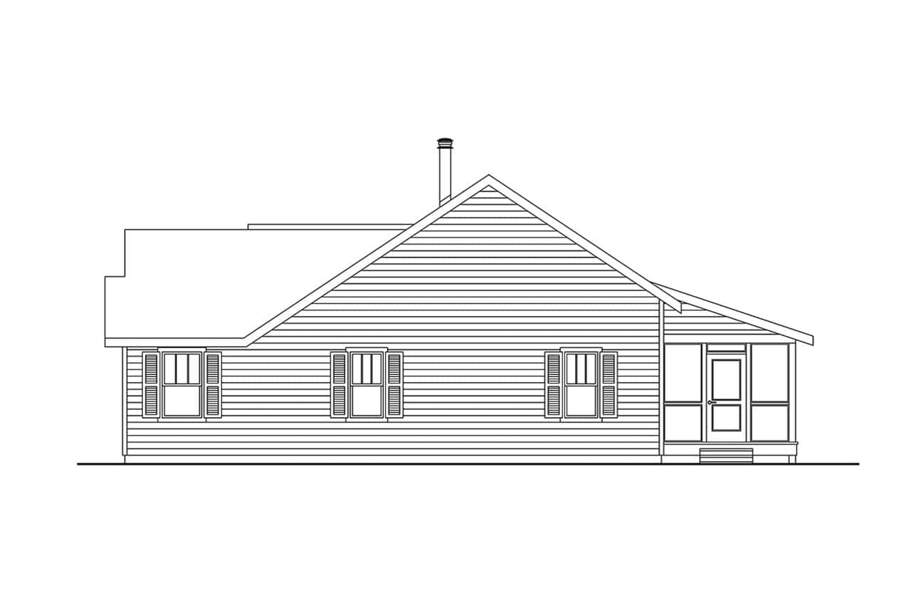 Home Plan Right Elevation of this 3-Bedroom,1786 Sq Ft Plan -108-2133
