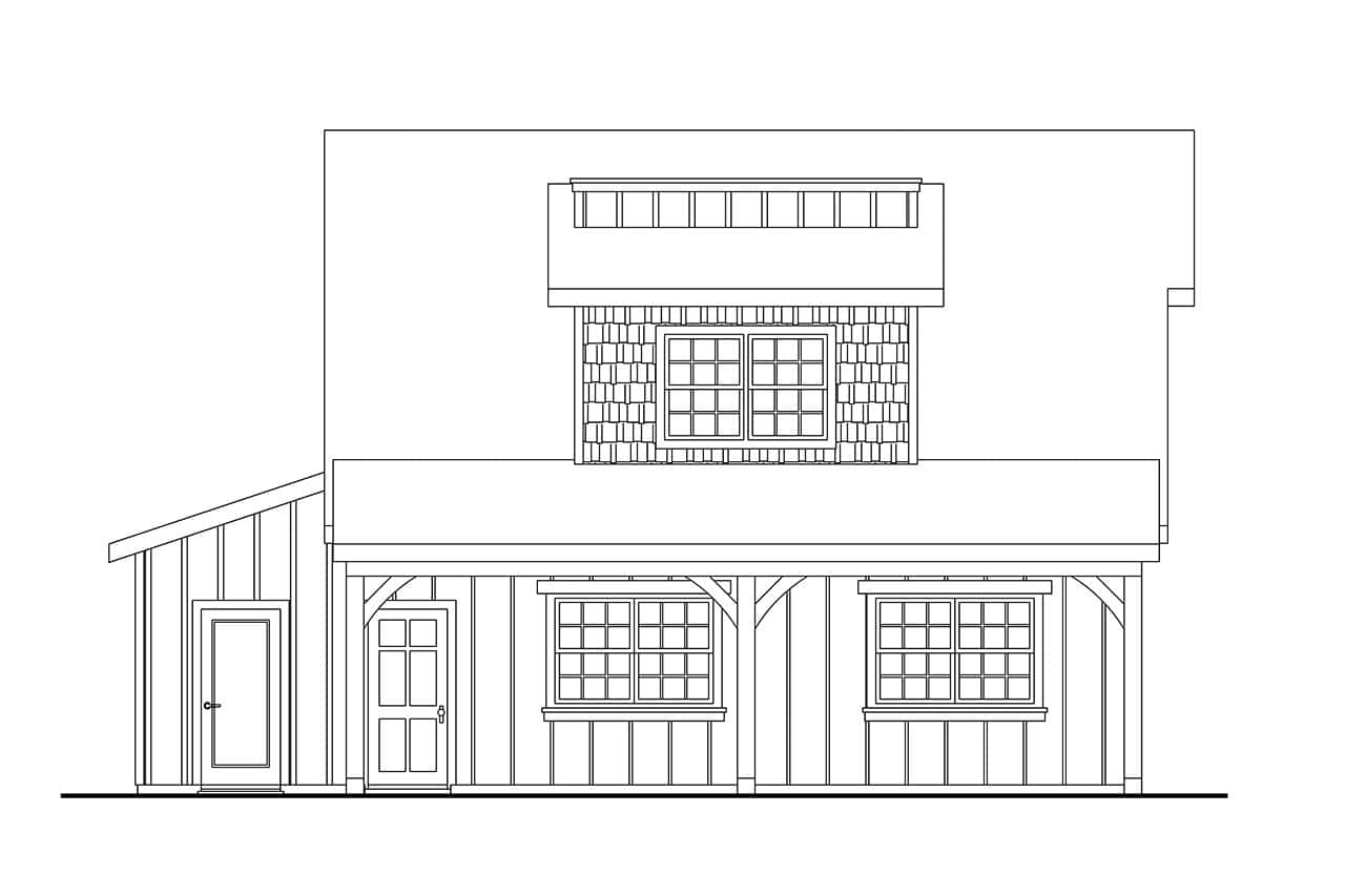 Home Plan Left Elevation of this 0-Bedroom,1 Sq Ft Plan -108-2134