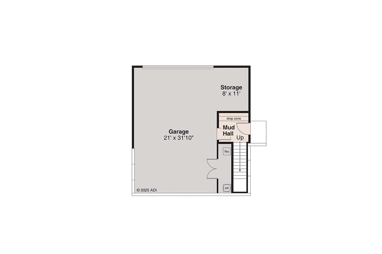 Basement of Craftsman Plan #108-2136