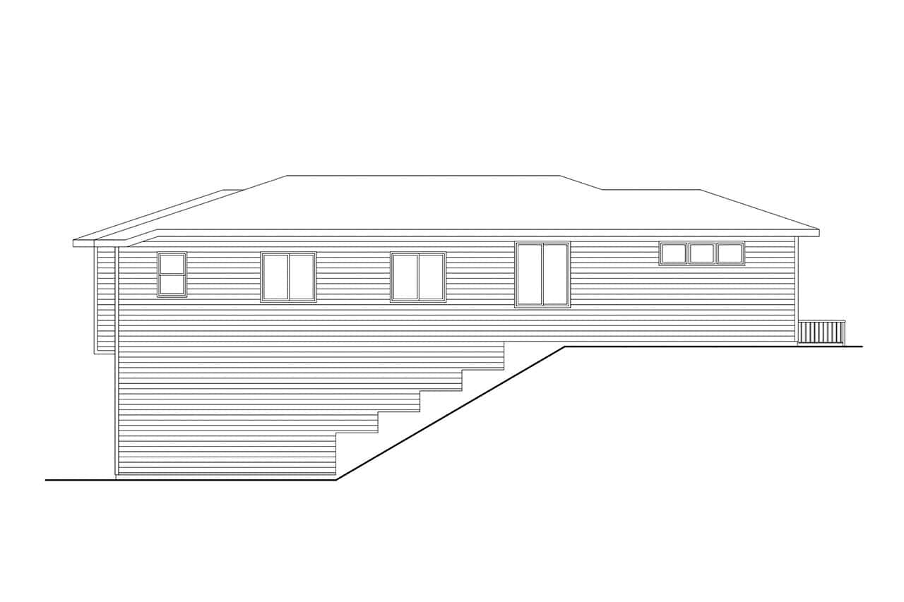 Home Plan Left Elevation of this 3-Bedroom,1947 Sq Ft Plan -108-2137