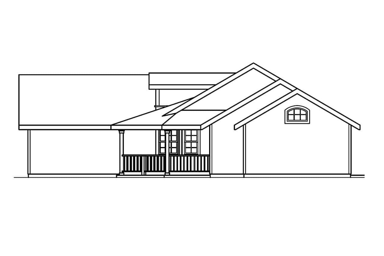 Home Plan Right Elevation of this 3-Bedroom,1668 Sq Ft Plan -108-2138