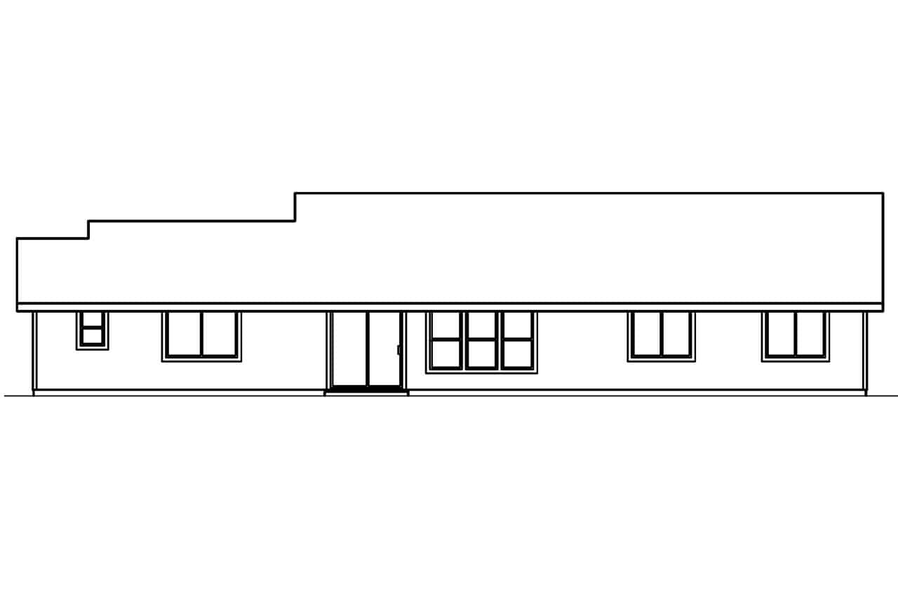 Home Plan Rear Elevation of this 3-Bedroom,1668 Sq Ft Plan -108-2138