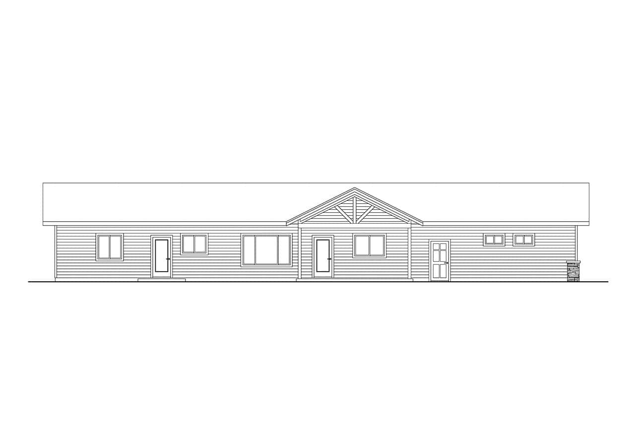 Home Plan Rear Elevation of this 3-Bedroom,2231 Sq Ft Plan -108-2139