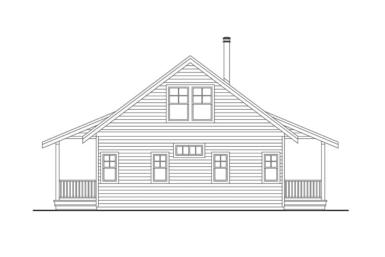 Home Plan Rear Elevation of this 2-Bedroom,1540 Sq Ft Plan -108-2140