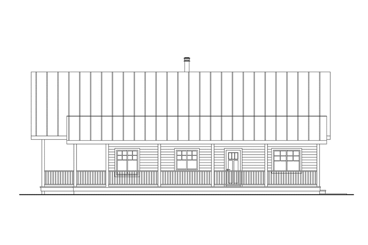 Home Plan Right Elevation of this 2-Bedroom,1540 Sq Ft Plan -108-2140