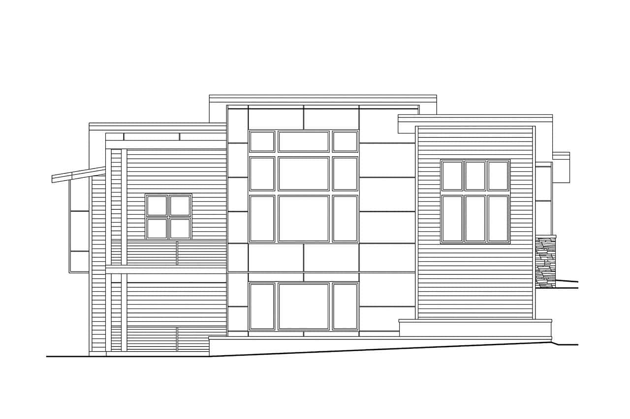 Home Plan Left Elevation of this 3-Bedroom,3013 Sq Ft Plan -108-2141