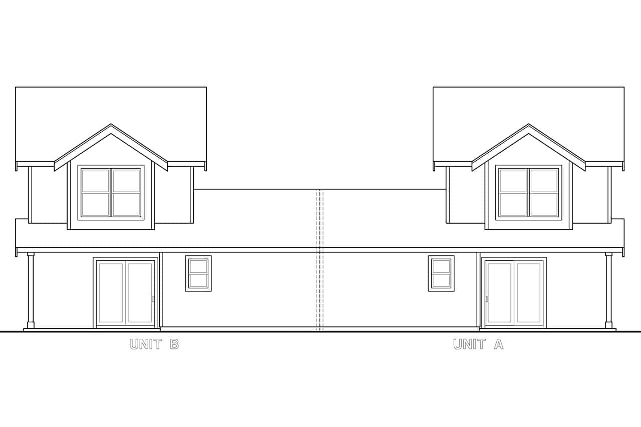 Home Plan Rear Elevation of this 4-Bedroom,2060 Sq Ft Plan -108-2142