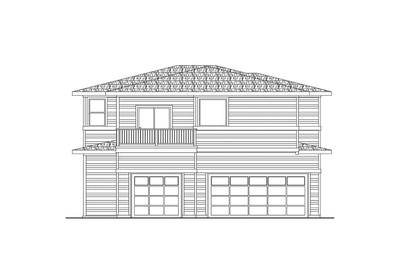 Home Plan Rear Elevation of this 3-Bedroom,2365 Sq Ft Plan -108-2143
