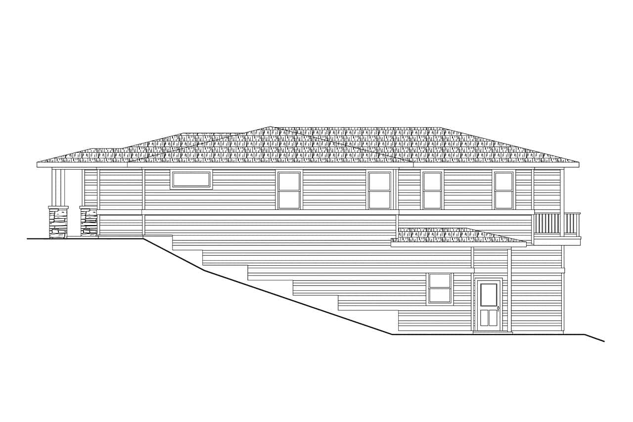 Home Plan Right Elevation of this 3-Bedroom,2365 Sq Ft Plan -108-2143