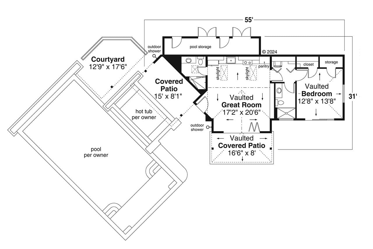 Main Level of Traditional Plan #108-2145