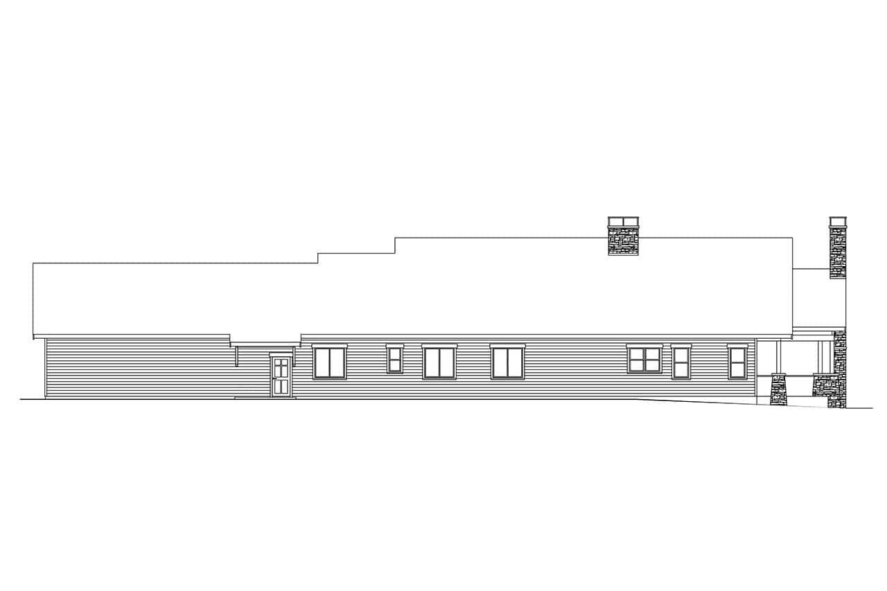 Home Plan Rear Elevation of this 3-Bedroom,3045 Sq Ft Plan -108-2146