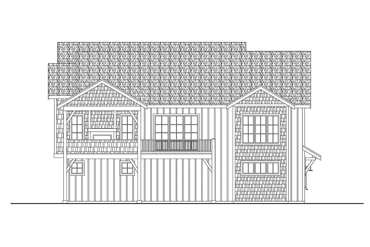 Home Plan Left Elevation of this 4-Bedroom,4401 Sq Ft Plan -108-2147
