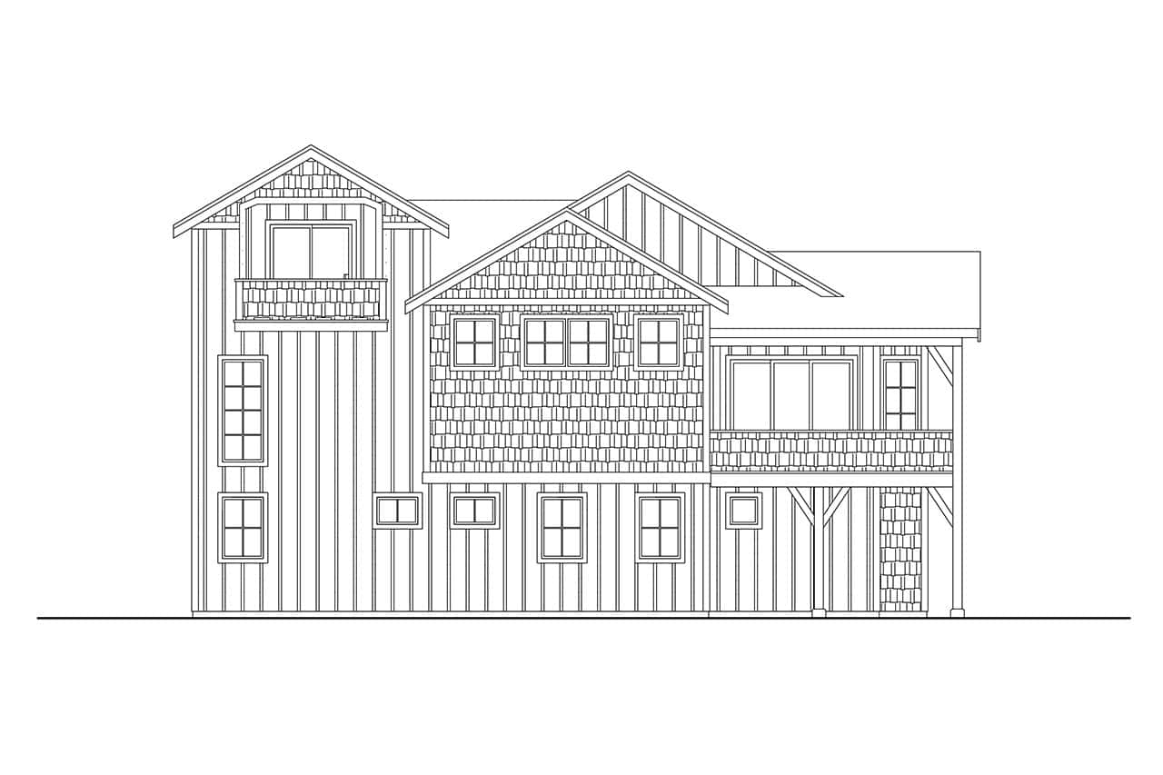 Home Plan Rear Elevation of this 4-Bedroom,4401 Sq Ft Plan -108-2147