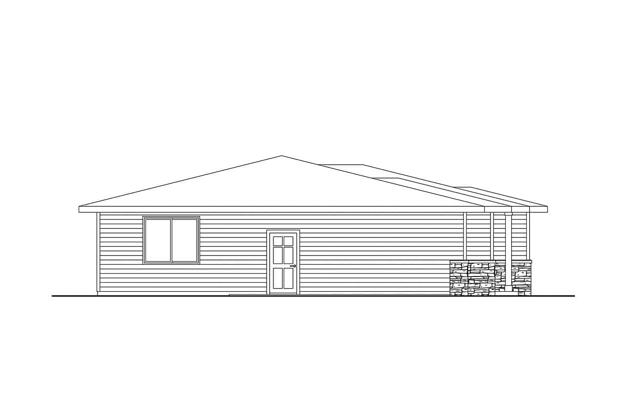 Home Plan Left Elevation of this 4-Bedroom,2259 Sq Ft Plan -108-2148