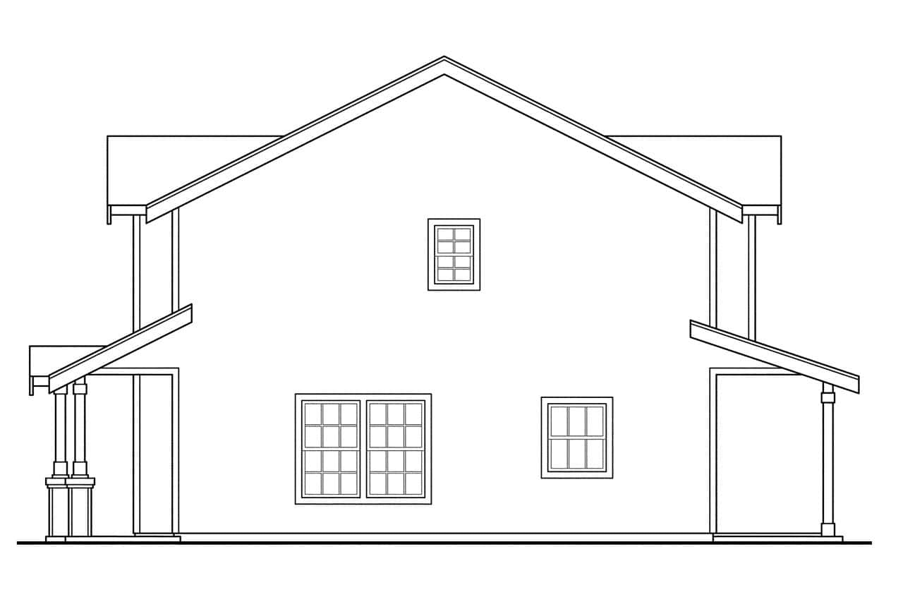 Home Plan Right Elevation of this 4-Bedroom,1720 Sq Ft Plan -108-2149