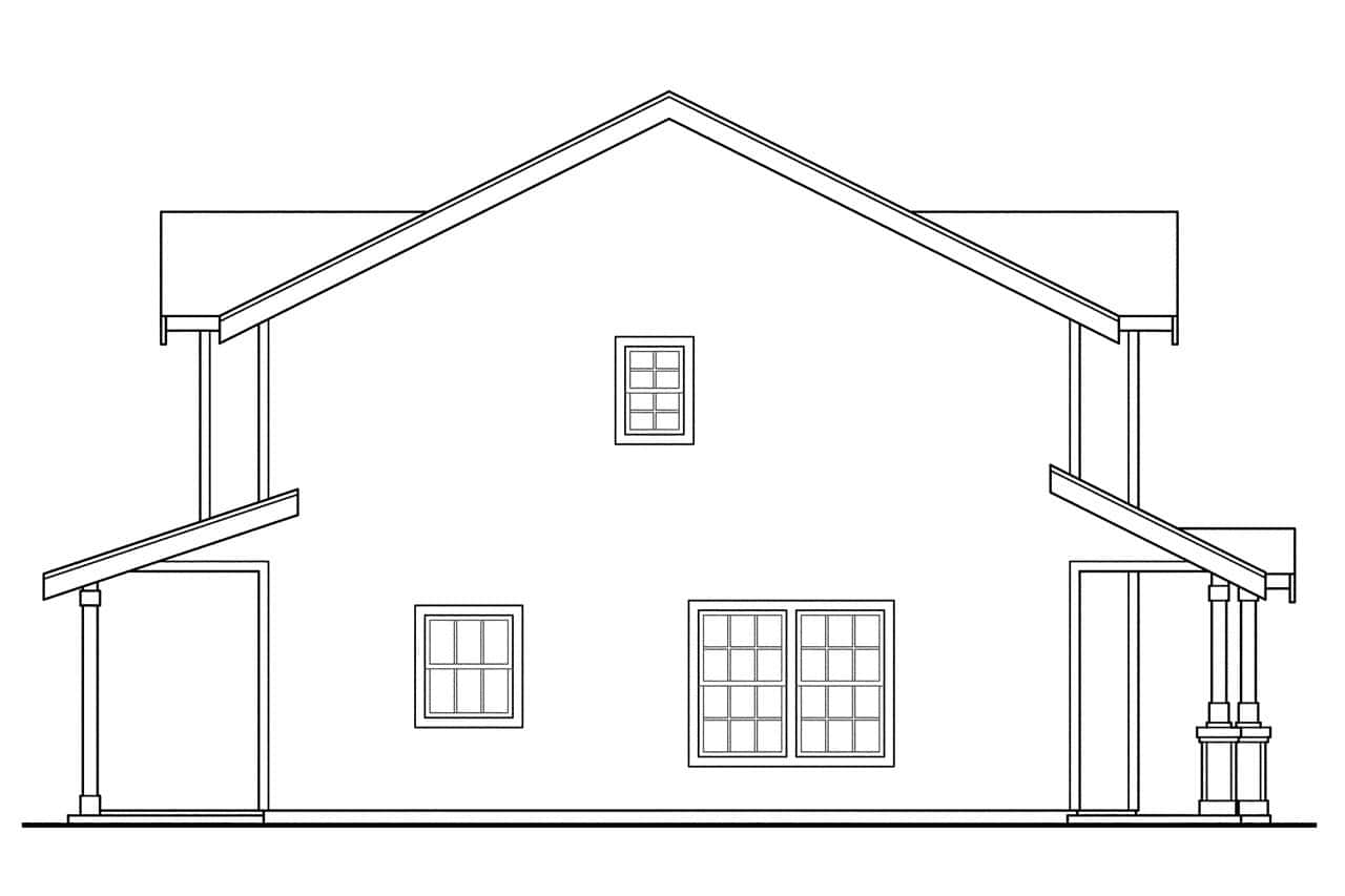 Home Plan Left Elevation of this 4-Bedroom,1720 Sq Ft Plan -108-2149