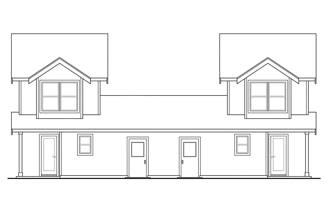 Home Plan Rear Elevation of this 4-Bedroom,1720 Sq Ft Plan -108-2149