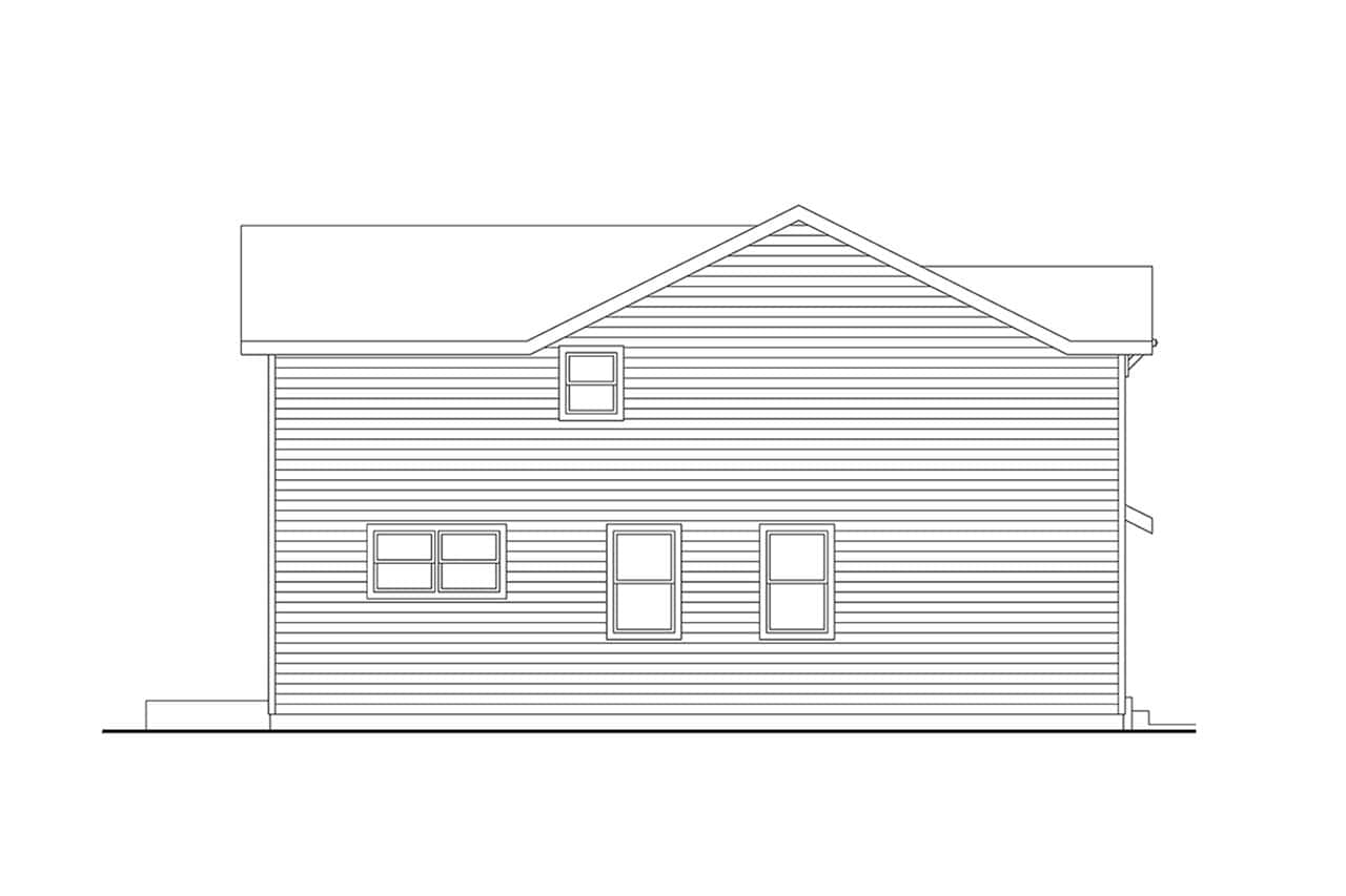 Home Plan Left Elevation of this 3-Bedroom,1557 Sq Ft Plan -108-2154