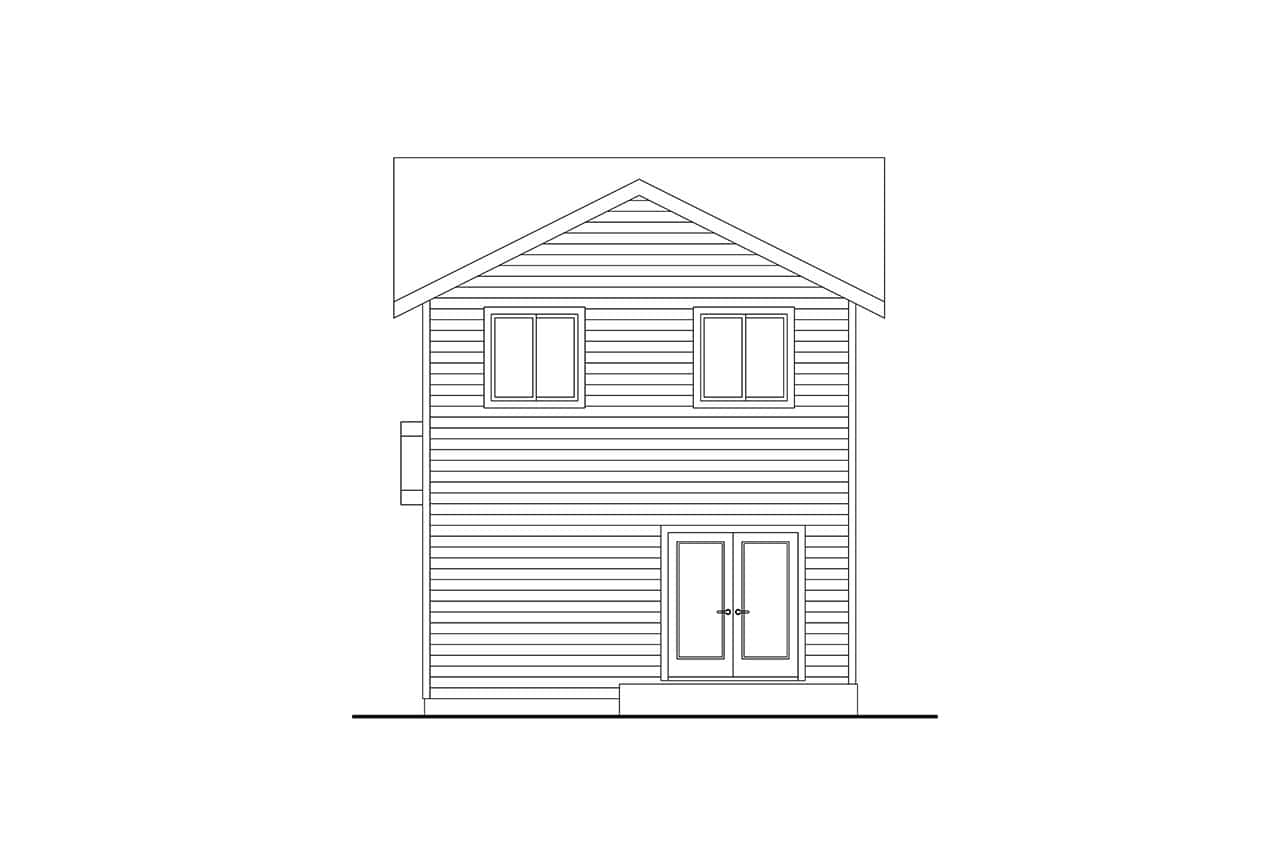 Home Plan Rear Elevation of this 3-Bedroom,1557 Sq Ft Plan -108-2154