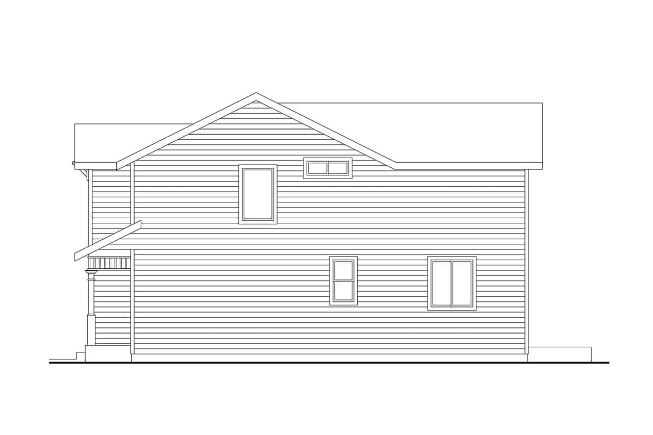 Home Plan Right Elevation of this 3-Bedroom,1557 Sq Ft Plan -108-2154