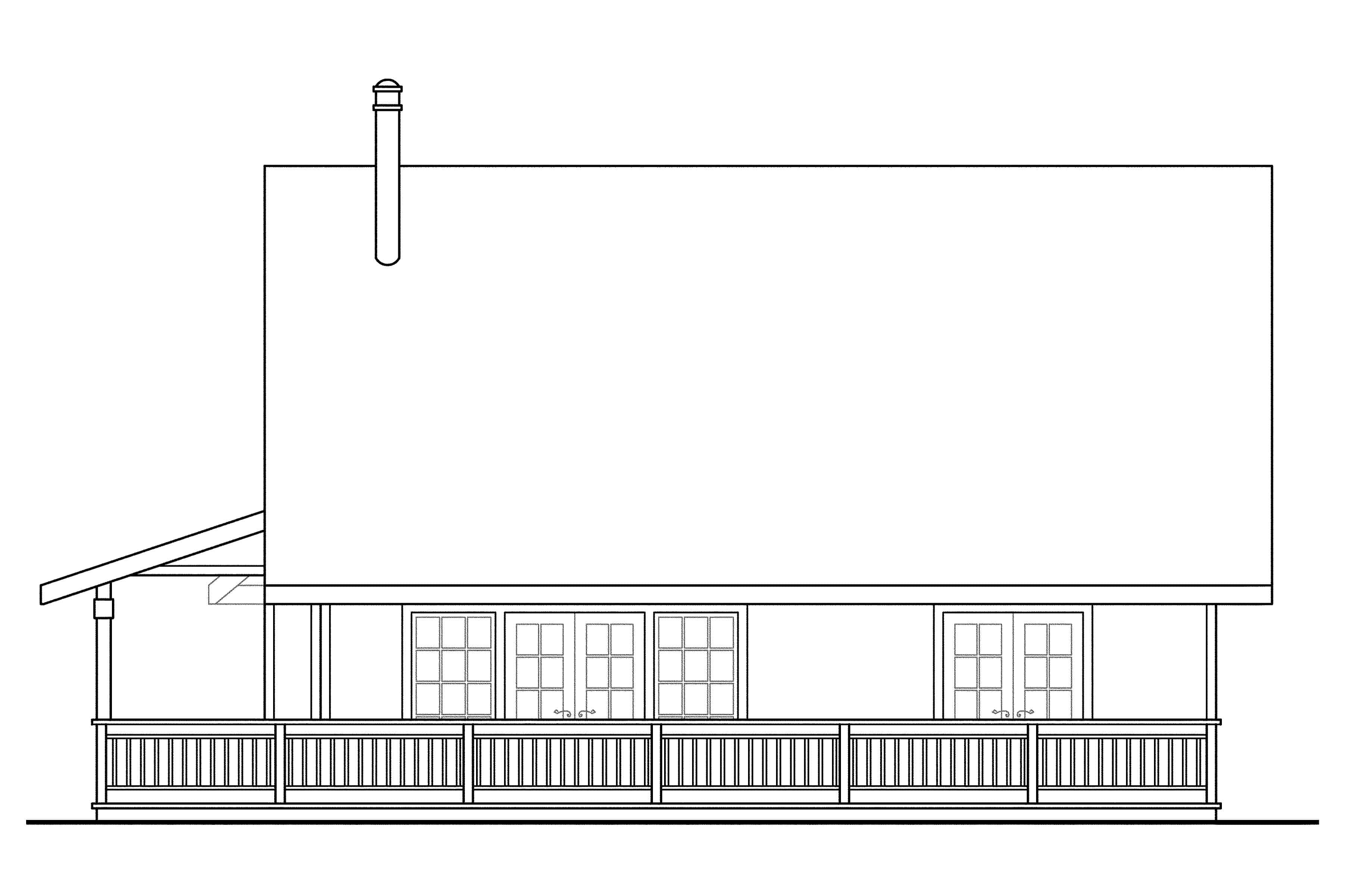 Home Plan Right Elevation of this 3-Bedroom,1305 Sq Ft Plan -108-2155