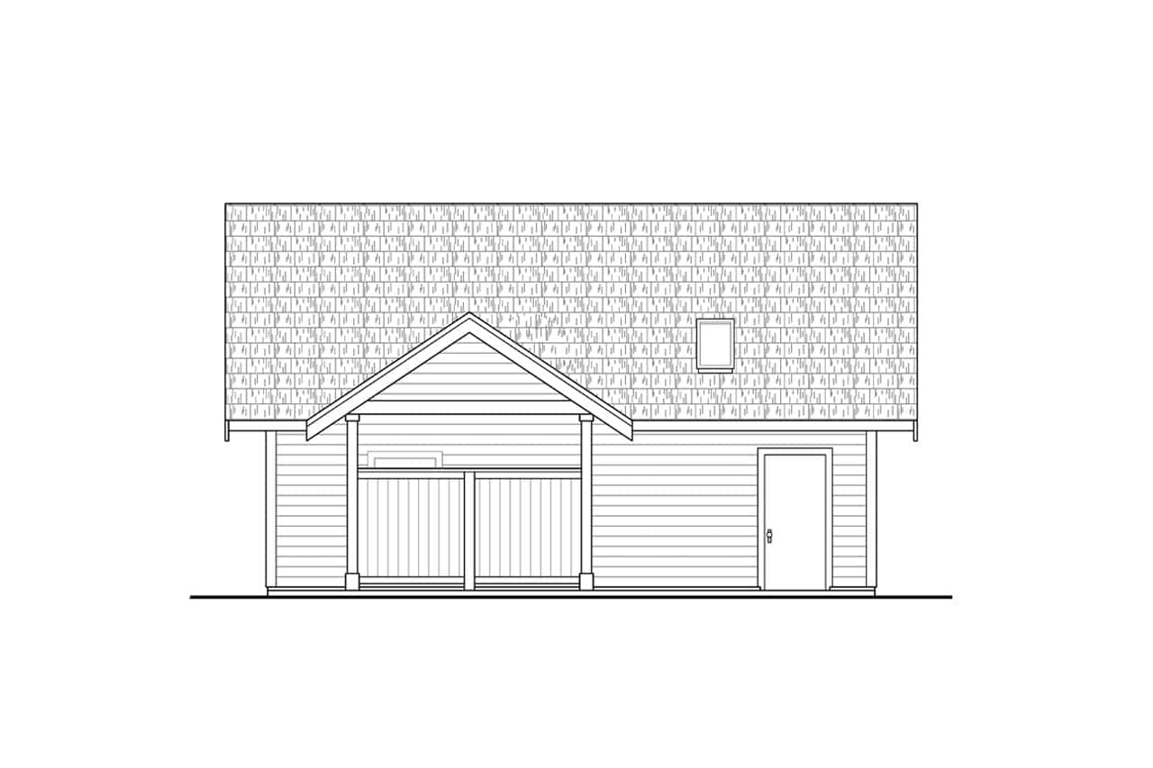 Home Plan Garage Right Elevations of this 3-Bedroom,1305 Sq Ft Plan -108-2155