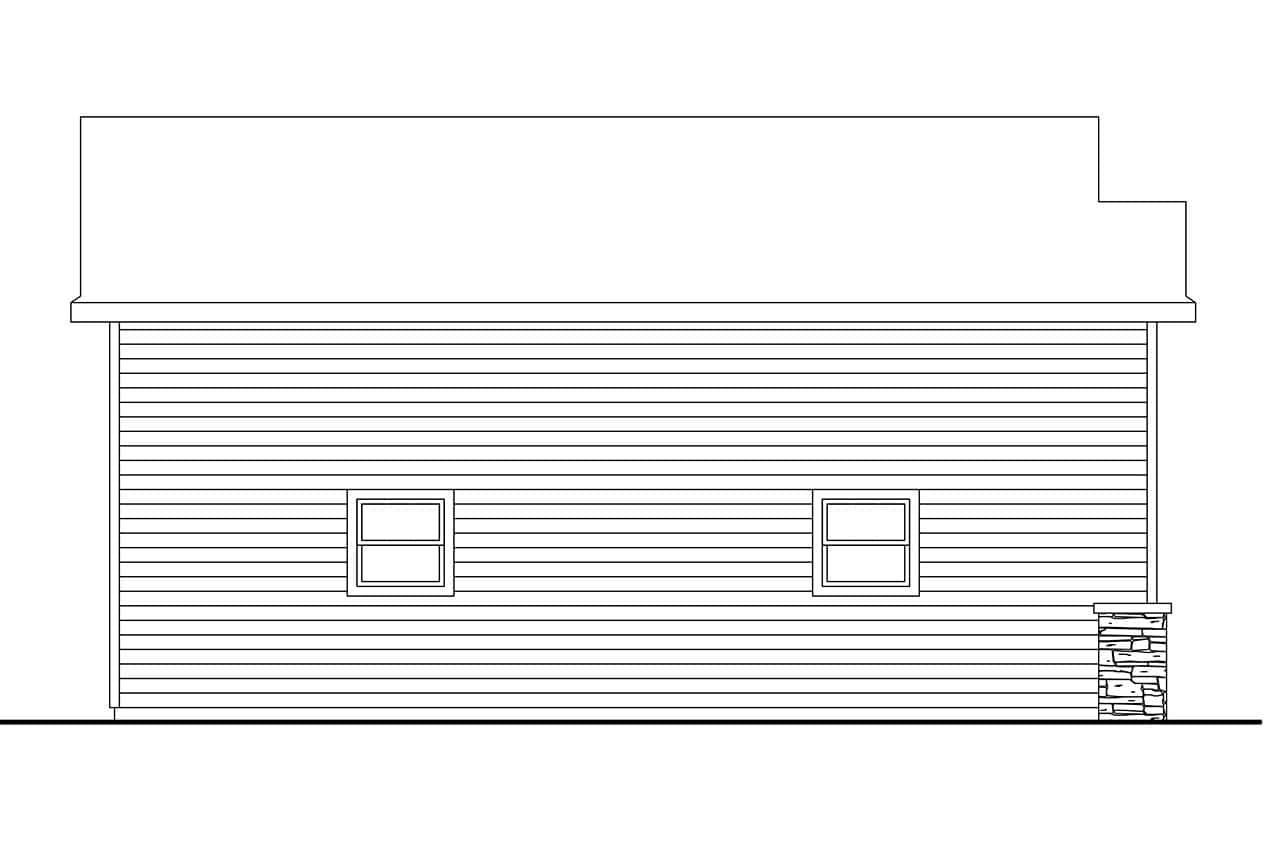 Home Plan Left Elevation of this 0-Bedroom,966 Sq Ft Plan -108-2156