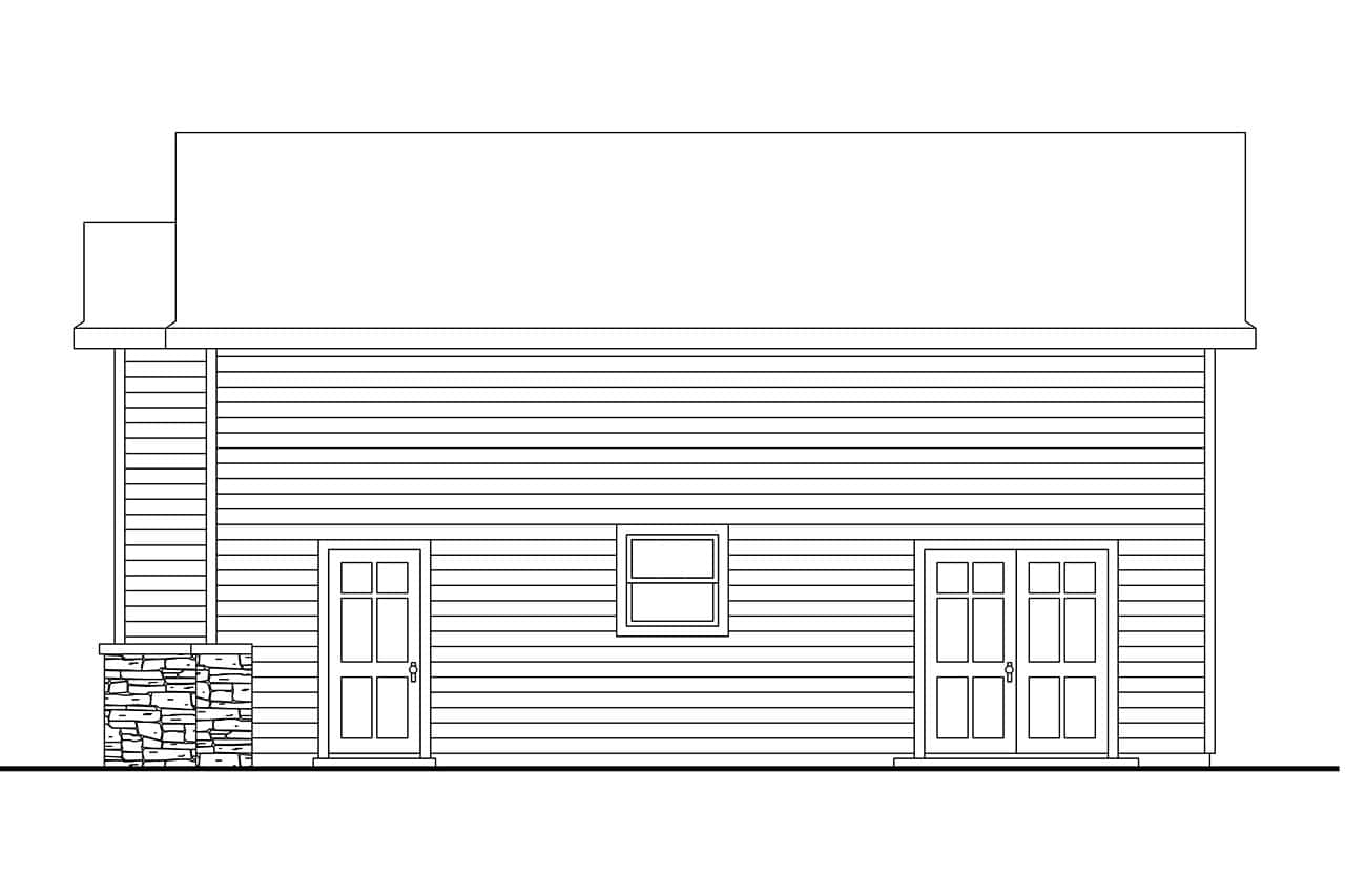 Home Plan Right Elevation of this 0-Bedroom,966 Sq Ft Plan -108-2156