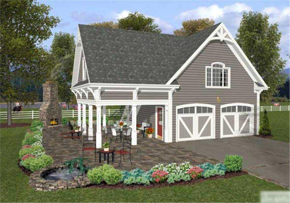 This is a front elevation of these Garage Houseplans.